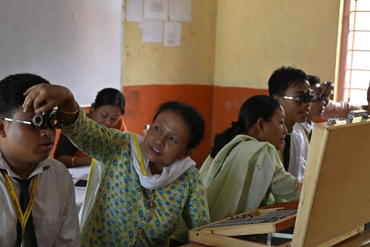 An eye-screening camp for schoolchildren